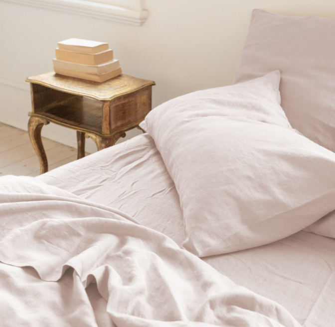 French Linen Eurocases  (pair) - Blush: The Cover Collective