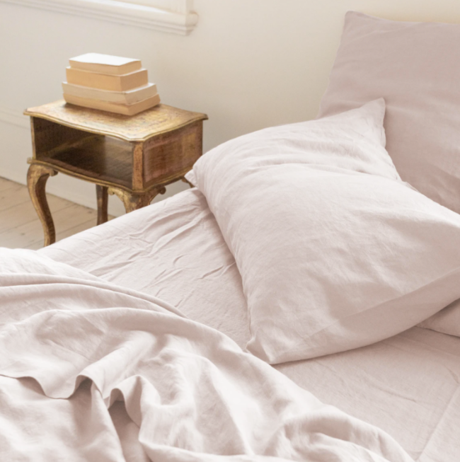 French Linen Eurocases  (pair) - Blush: The Cover Collective