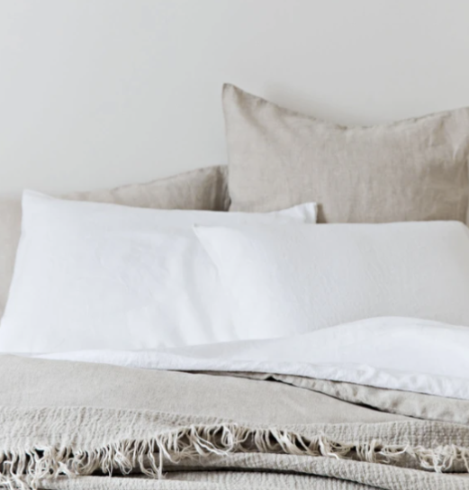 French Linen Eurocase (Pair) - Natural: The Cover Collective