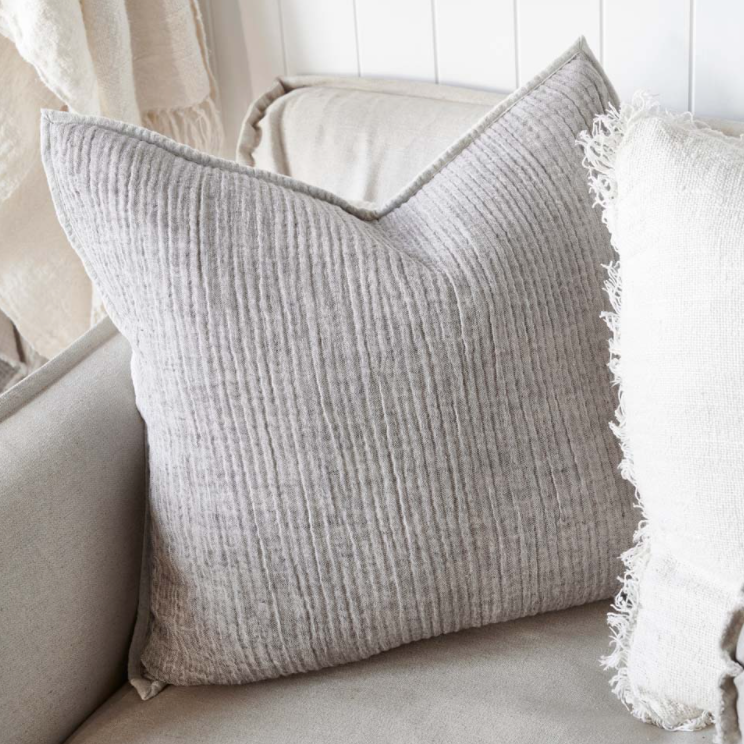Sea Foam Reversible Cushion - Slate (60cm x 60cm):  Eadie Lifestyle