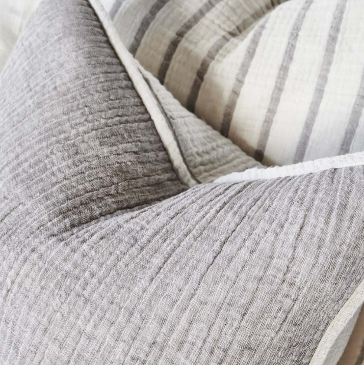 Sea Foam Reversible Cushion - Slate (60cm x 60cm):  Eadie Lifestyle