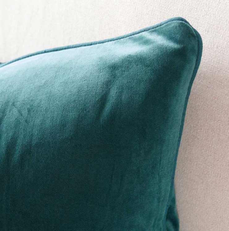 Lynette Velvet Cushion - Ocean - 60cm x 60cm: Eadie Lifestyle