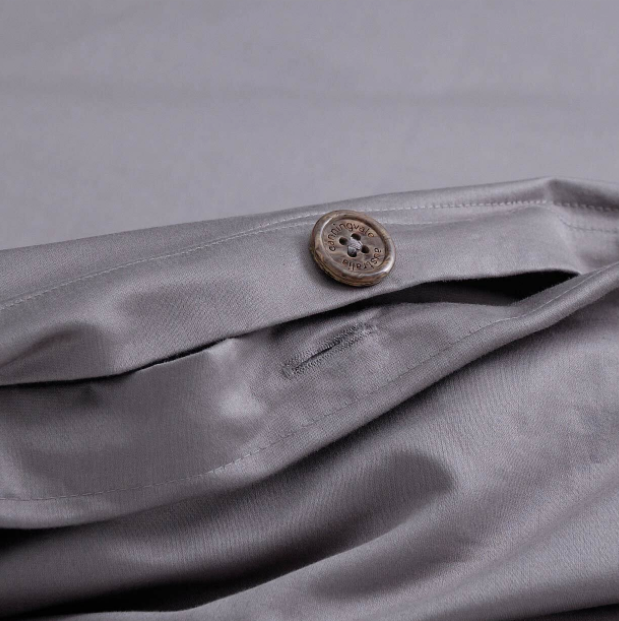 Mille 1000 Thread Count Pure Cotton Duvet Cover Set - Pewter