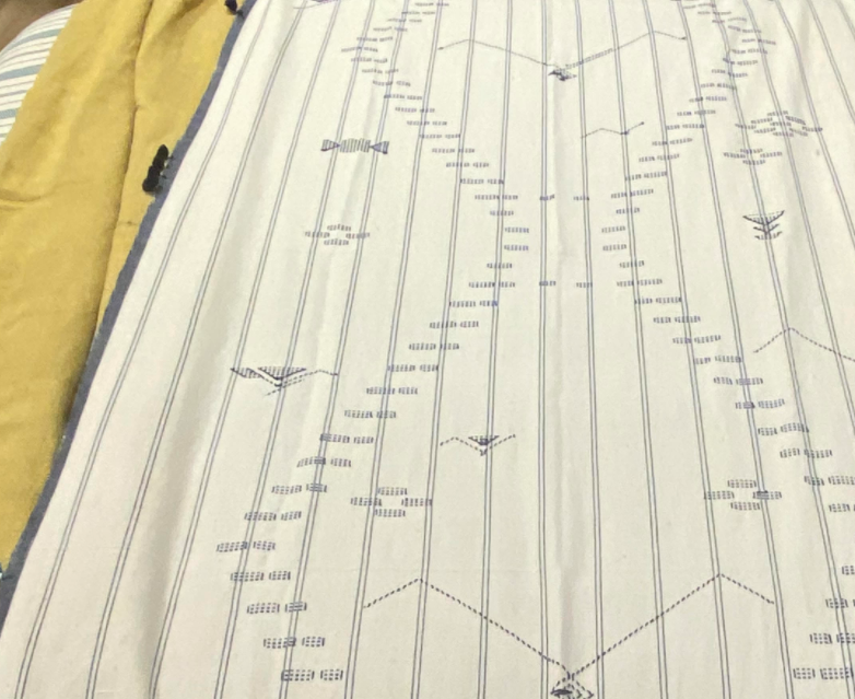 Loomed Bed Throw - 100 x 203cm:  Fur Indigo 15  by Injiri