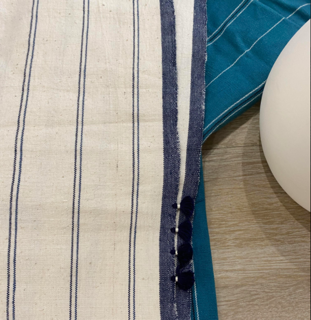 Loomed Bed Throw - 100 x 203cm:  Fur Indigo 15  by Injiri