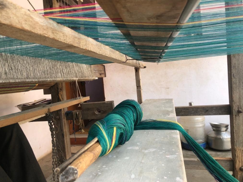 Loomed Floor Cushion Cover - 80 x 80cm - Fur Meghwal 11 by Injiri