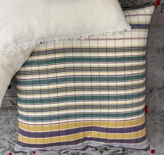 Loomed Floor Cushion Cover - 80 x 80cm - Fur Meghwal 11 by Injiri