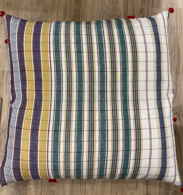 Loomed Floor Cushion Cover - 80 x 80cm - Fur Meghwal 11 by Injiri