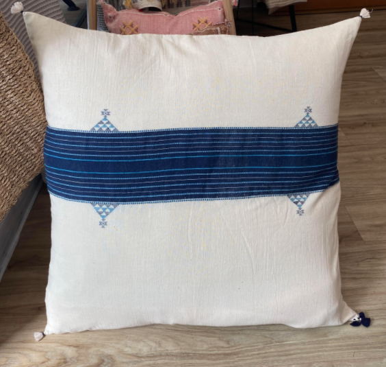 Indigo shop floor pillow