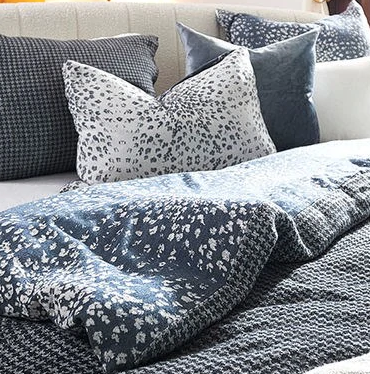 Ordonne Duvet Cover Set - White/Navy: Eadie Lifestyle