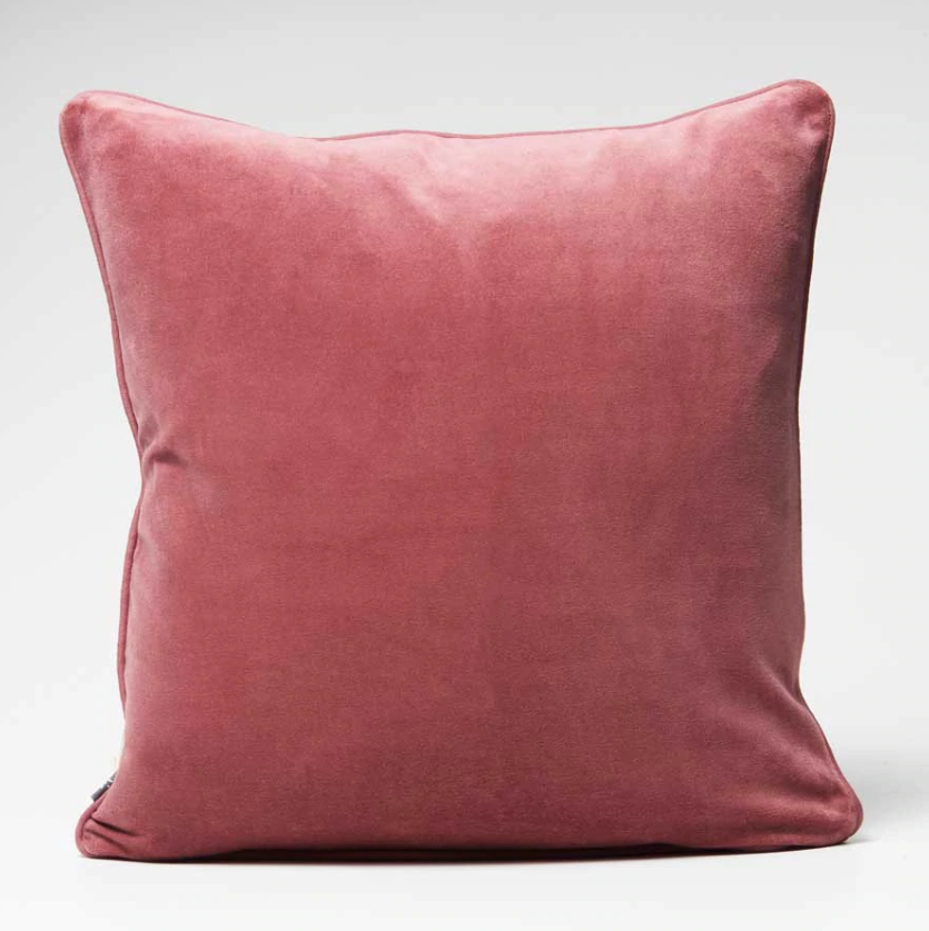 Lynette Velvet Cushion Dusky Mauve 60cm x 60cm: Eadie Lifestyle