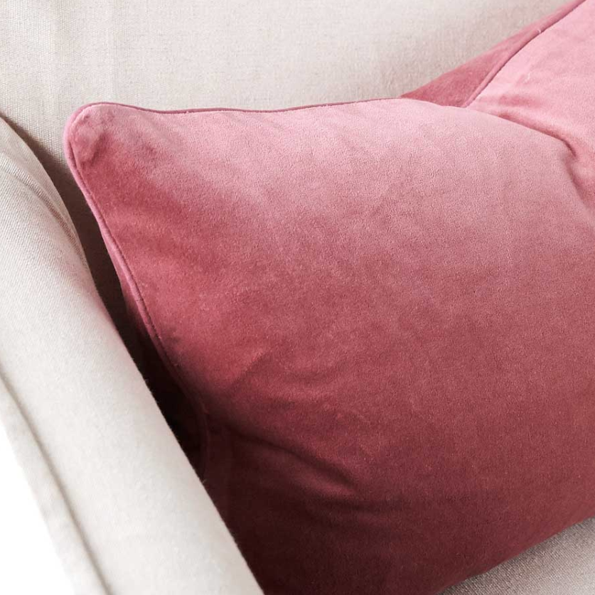 Lynette Velvet Cushion Dusky Mauve 60cm x 60cm: Eadie Lifestyle