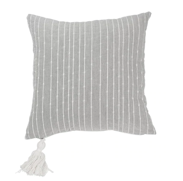 Dolce Cushion in Grey/White Stripe (60cm x 60cm) - Eadie Lifestyle