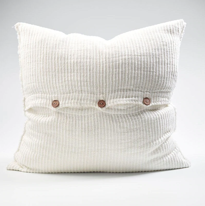 Raffiad Linen Cushion - Ivory (50cm x 50cm) - Eadie Lifestyle