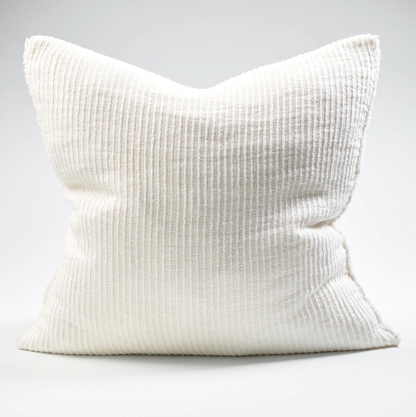 Raffiad Linen Cushion - Ivory (50cm x 50cm) - Eadie Lifestyle