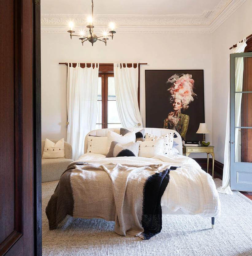 Raffiad Linen Cushion - Ivory (50cm x 50cm) - Eadie Lifestyle