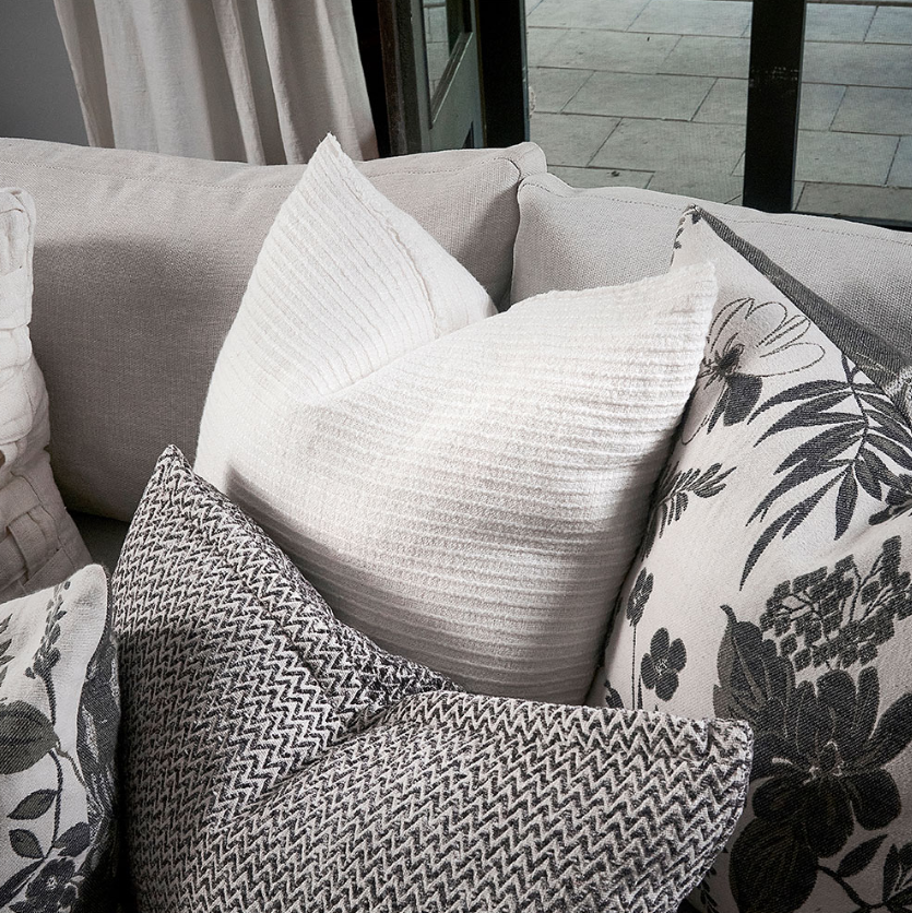 Raffiad Linen Cushion - Ivory (50cm x 50cm) - Eadie Lifestyle