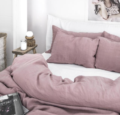 Woodrose Linen King Duvet Cover Set : The Sleepy Goose