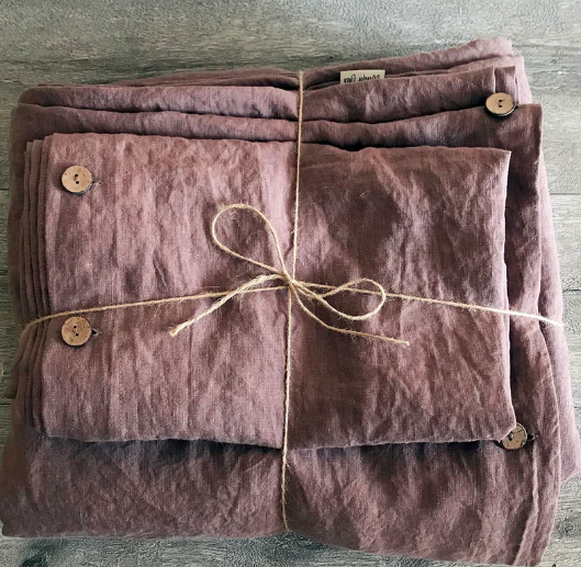 Woodrose Linen King Duvet Cover Set : The Sleepy Goose