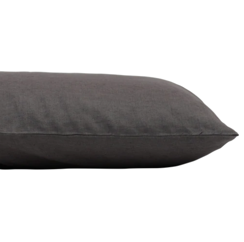 French Linen Standard Pillowcase Set  - Charcoal: The Cover Collective