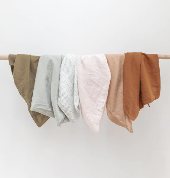 French Linen Standard Pillowcase Set  - Nude Blush: The Cover Collective