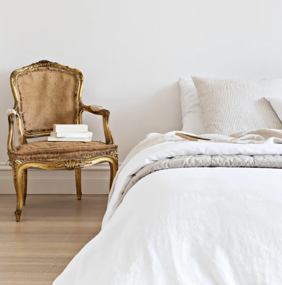 French Linen Standard Pillowcase Set  - White: The Cover Collective