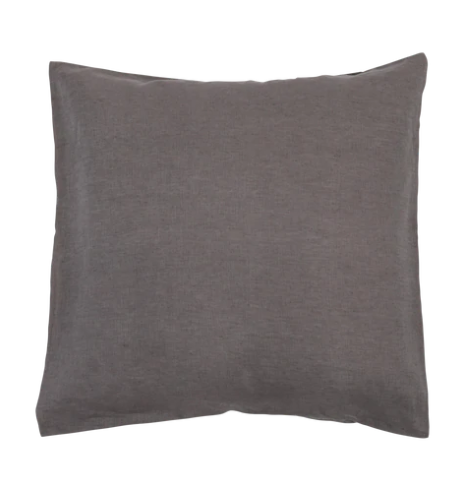 French Linen  Eurocase (pair)- Charcoal: The Cover Collective