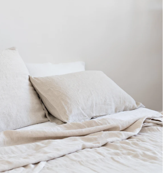 French Linen Standard Pillowcase Set  - Natural: The Cover Collective