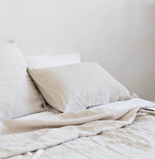 French Linen Standard Pillowcase Set  - Natural: The Cover Collective