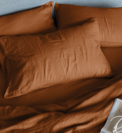 Mondo French Linen Sheet Set - QUEEN - Tobacco: L&amp;M Home