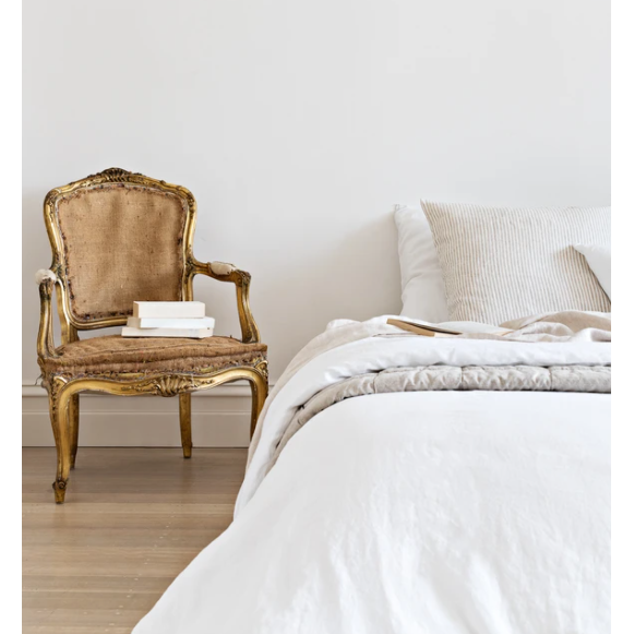 French Linen Duvet Cover Set - White: The Cover Collective