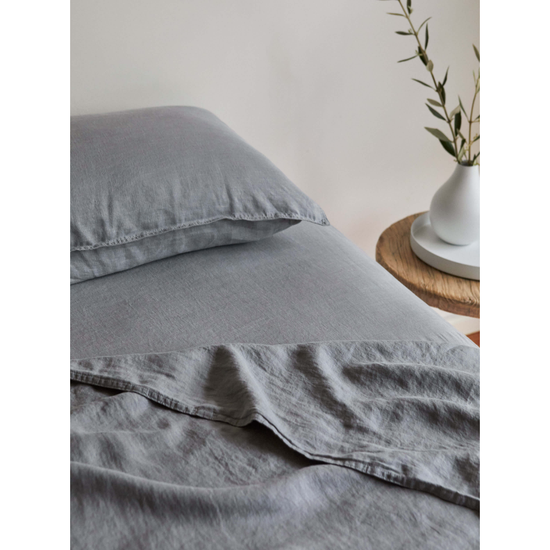 Mondo French Linen Duvet Cover Set - Storm Grey: L&amp;M Home