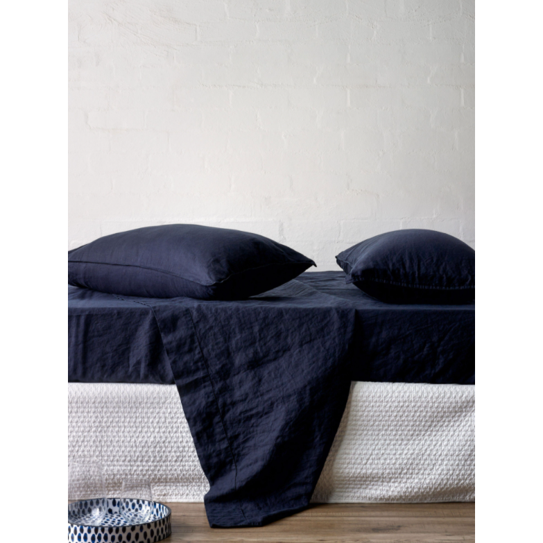Mondo French Linen Duvet Cover Set - Navy: L&amp;M Home